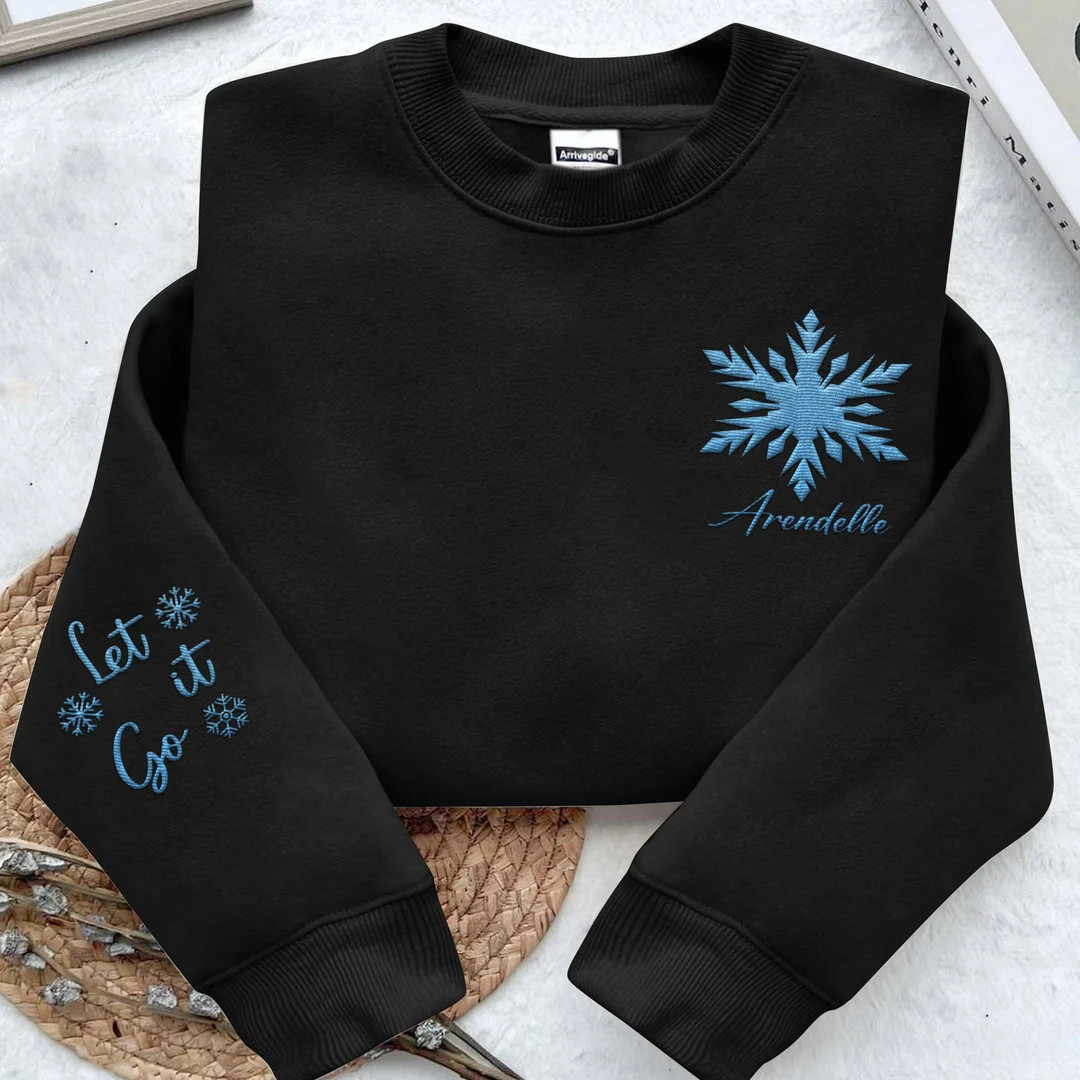 Embroidered Frozen Arendelle Let It Go Sweatshirt, Elsa Princess Disney Embroidery Sweater, Disne... | Etsy (US)