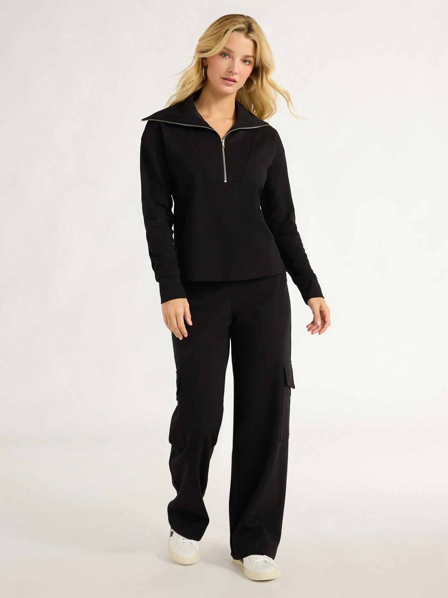 Free Assembly Women's Half Zip Pullover Sweatshirt, Sizes XS-XXL - Walmart.com | Walmart (US)