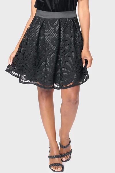 Lovely In Lace Box Pleat Skirt | Gibson
