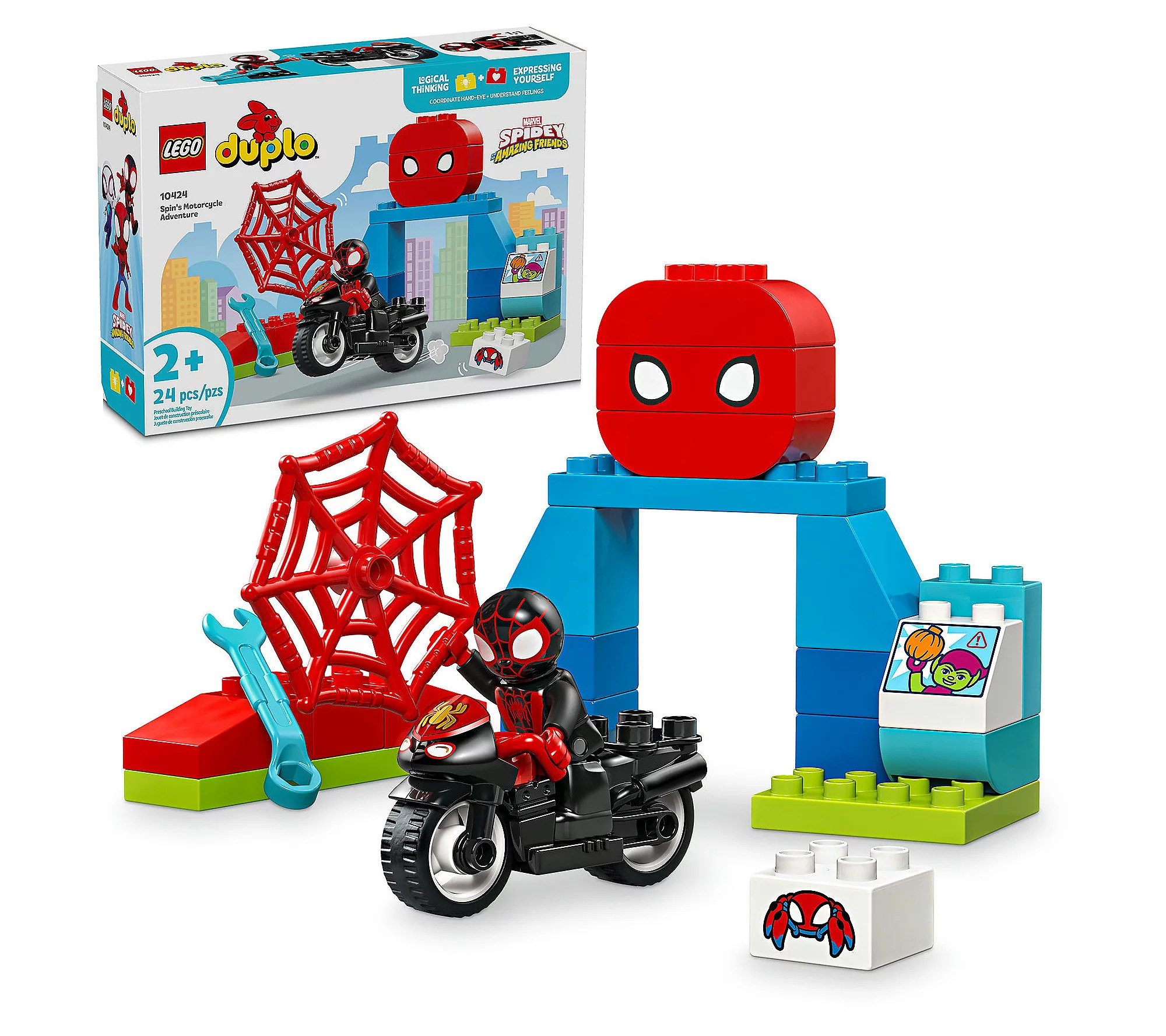 LEGO DUPLO Marvel Spin's Motorcycle Adventure Set | QVC
