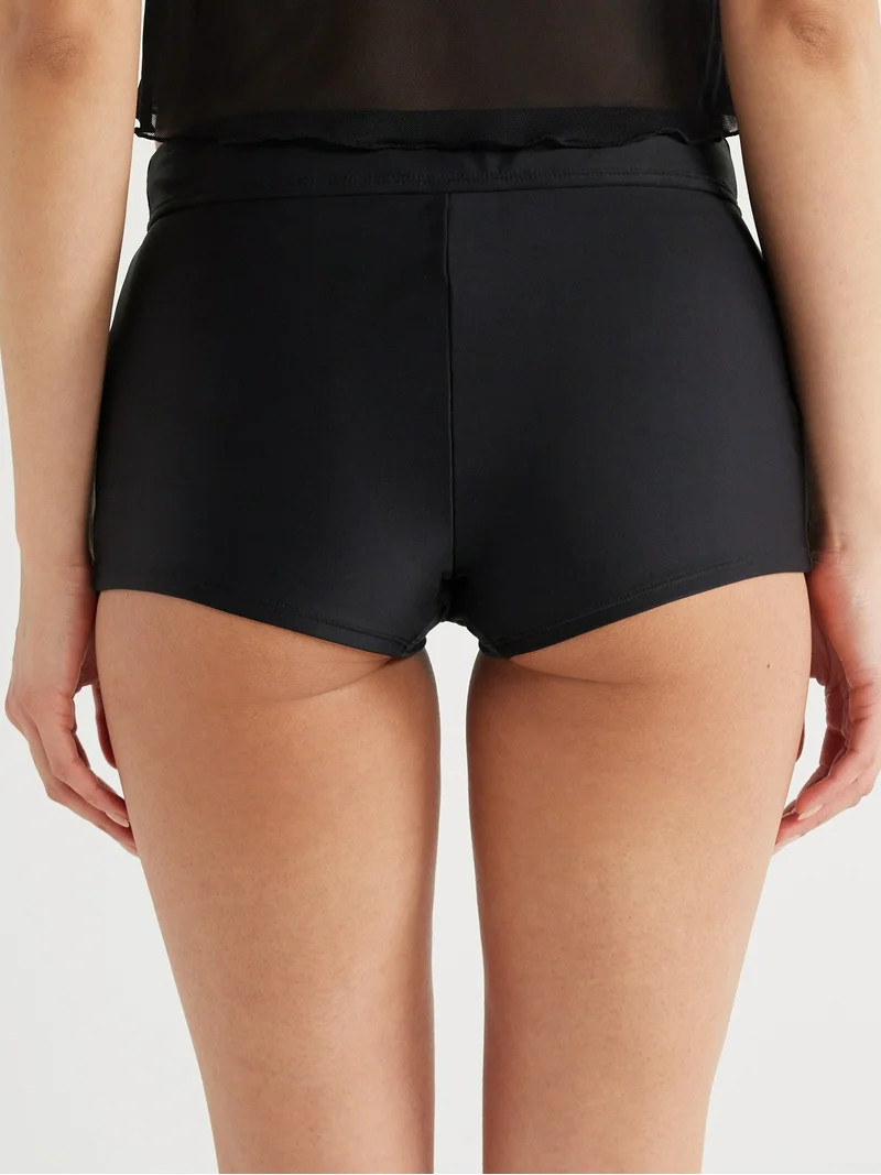 No Boundaries Black Boyshort Swim Bottoms, Sizes XXS - XXL | Walmart (US)