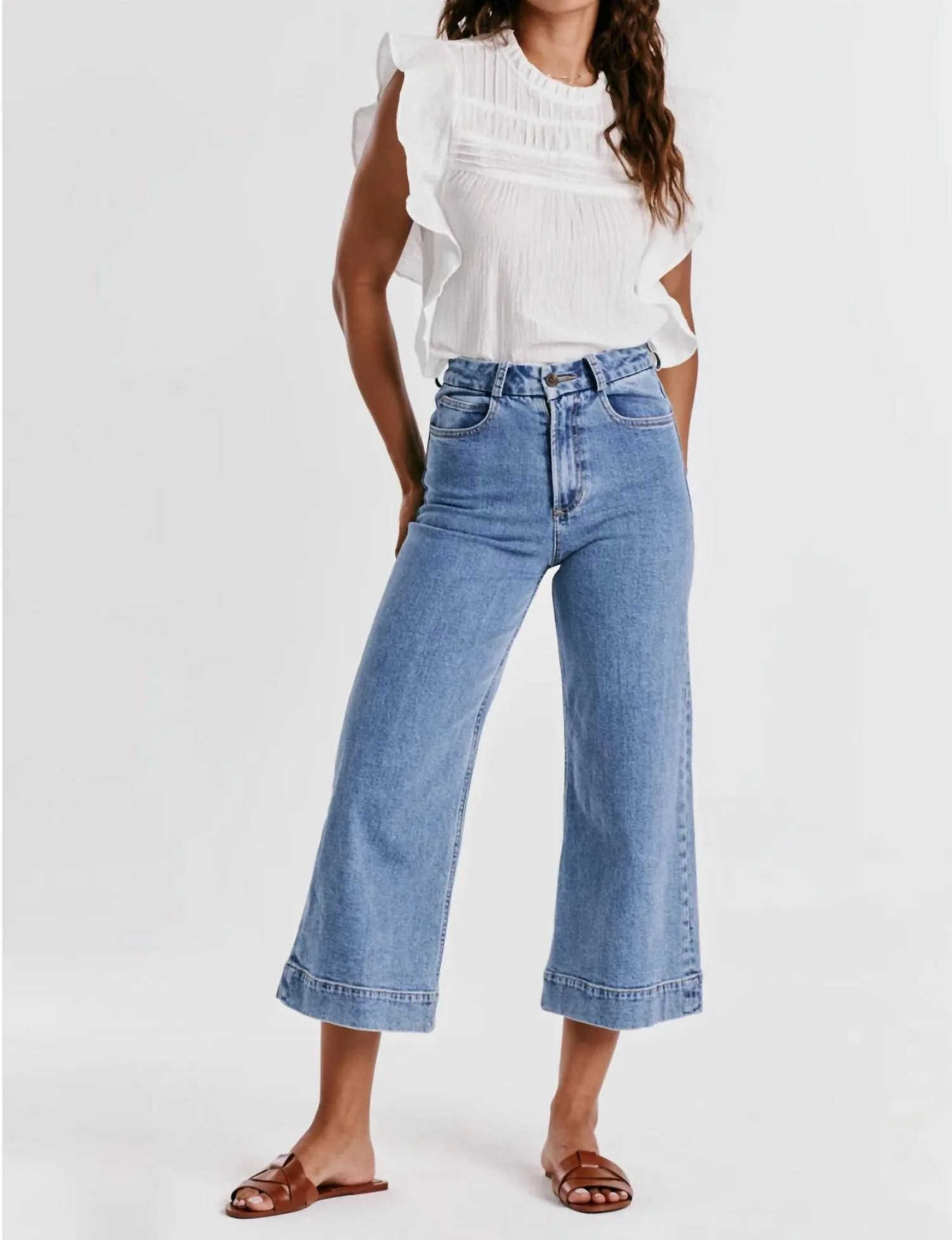 Aubrey Wide Leg Cropped Jean In Sheridan | Shop Simon