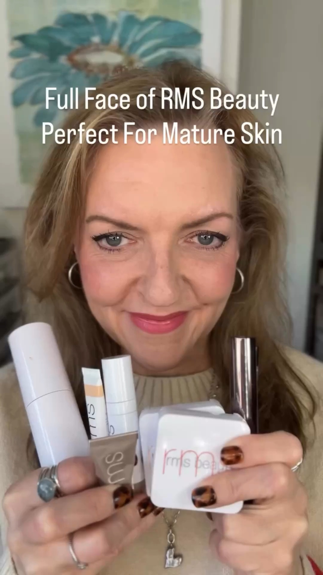 Full face of @rmsbeauty ✨ clean beauty + mature skin approved! This easy makeup routine is perfect for makeup over 50 and over 60 💄 Hydrating, skin-loving formulas that don’t settle into fine lines. I even used the bronzer and blush on my eyes 😍 Quick, simple, glowing makeup for aging skin. 🌺🔗in bio🌺
RMS Products Used:
•Refresh Eye Brightener (Cherish)
• Revitalize Hydra Concealer (CN010)
• Re-Evolve Natural Finish Foundation (22)
• Redimension Hydra Bronzer (Beachwalk Betty)
• Redimension Hydra Blush (Kir Royale)
• Hydra Setting Powder
• Legendary Lip Serum (Miranda)

#matureskinmakeup #makeupover50 #easymakeup #everydaymakeup #makeuptutorials