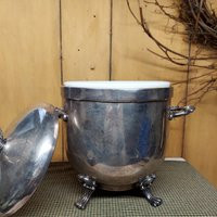 Ice Bucket/Champagne /Vintage ""English Silver Mfg"" Plated Milk Glass Lined Golf Trophy Gcc 20Th Invitational | Etsy (US)