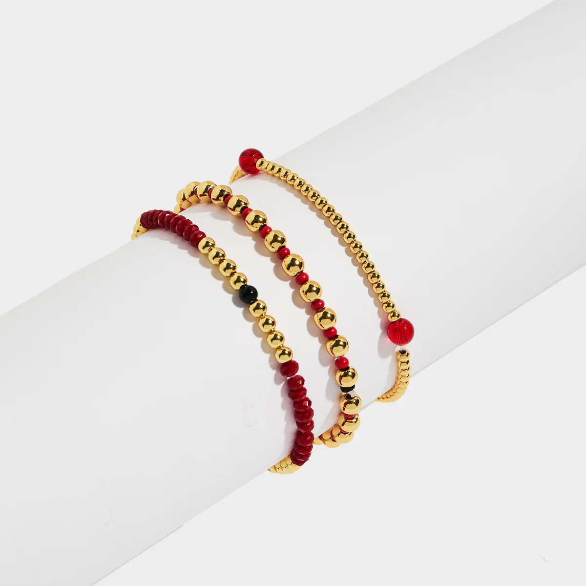 Red Ribbon Bracelet Stack | Allie + Bess