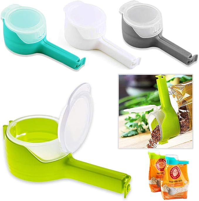 FCOZM Bag Clips for Food, Food Storage Sealing Clips with Pour Spouts, Kitchen Chip Bag Clips, Pl... | Amazon (US)