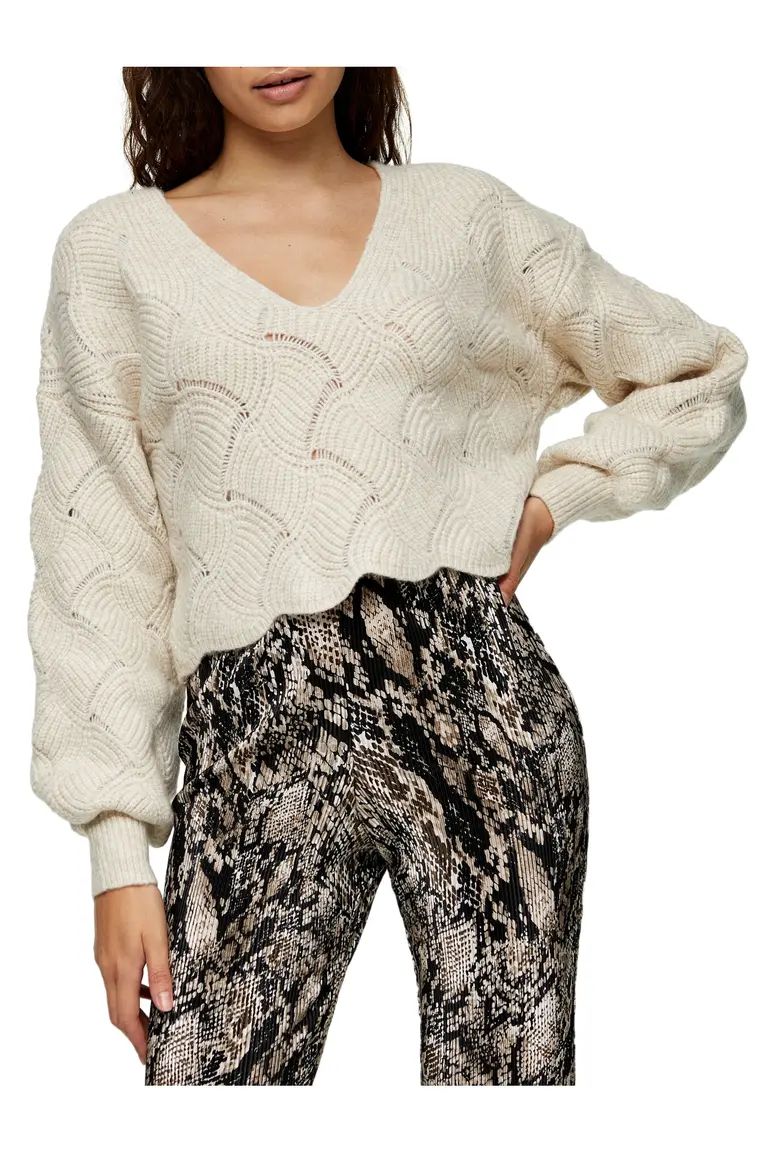 All Over Pretty Stitch Crop Sweater | Nordstrom