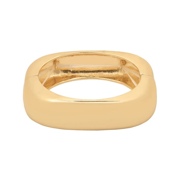 Time and Tru Women's Gold Tone Modern Bangle Stretch Bracelet | Walmart (US)