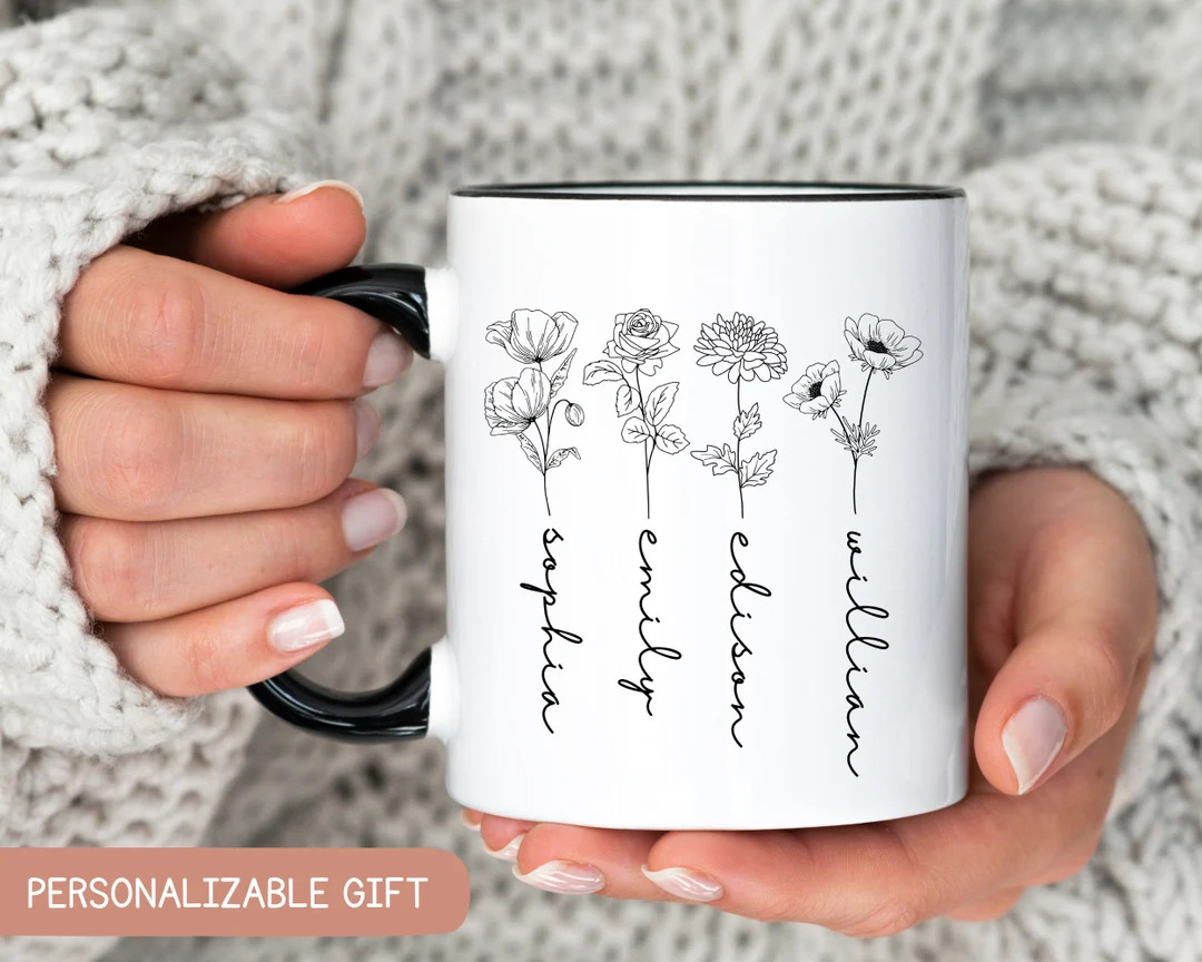 Custom Birth Month Birth Flower mug, Plant Mom Mug,Mother's Day Gift, Custom Mom Mug, Mothers Day... | Etsy (US)