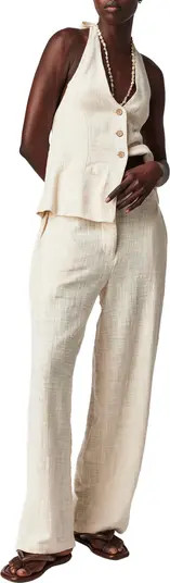 Take Me to Paris Halter Neck Cotton Vest & Pants Set | Nordstrom