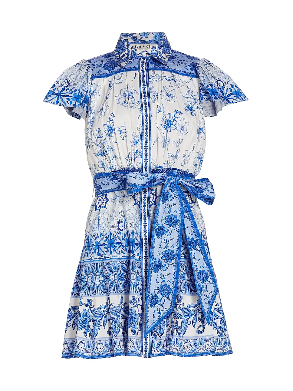 Tiffie Belted Floral Minidress | Saks Fifth Avenue