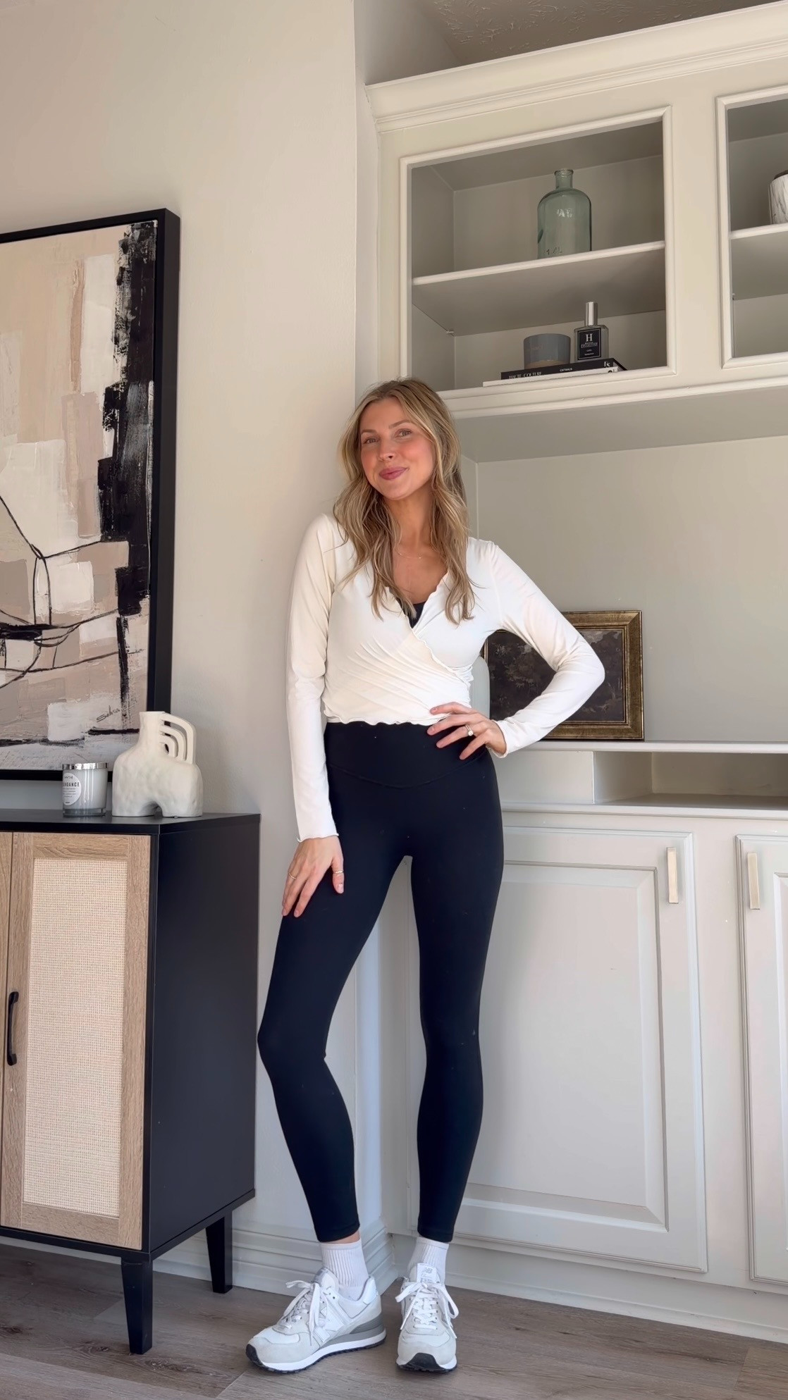 Cute athleisure outfit | S in the nursing sports bra & leggings, M wrap top 
 

 #LTKootd #LTKActive #LTKTall