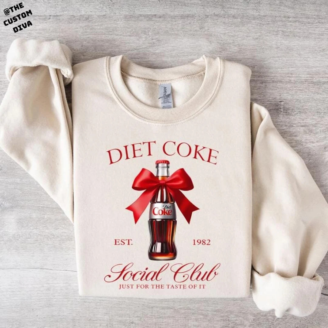 Diet Coke Social Club Sweatshirt, Coca Cola Sweatshirt, Diet Coke Drinkers Sweatshirt, Coca Cola ... | Etsy (US)