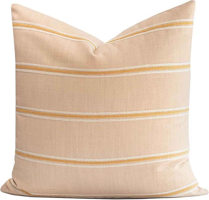 Crumbs Home Modern Farmhouse Fall Linen Indoor Outdoor Throw Pillow Cover Only, 22"x22" Water Rep... | Amazon (US)