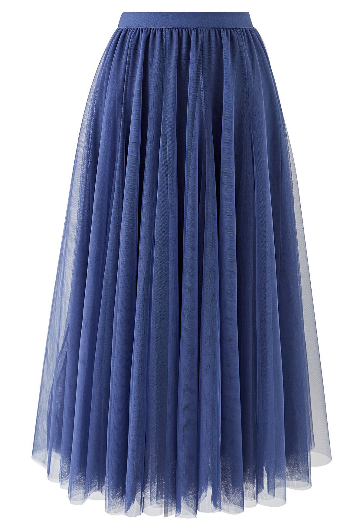 My Secret Garden Tulle Maxi Skirt in Dusty Blue | Chicwish