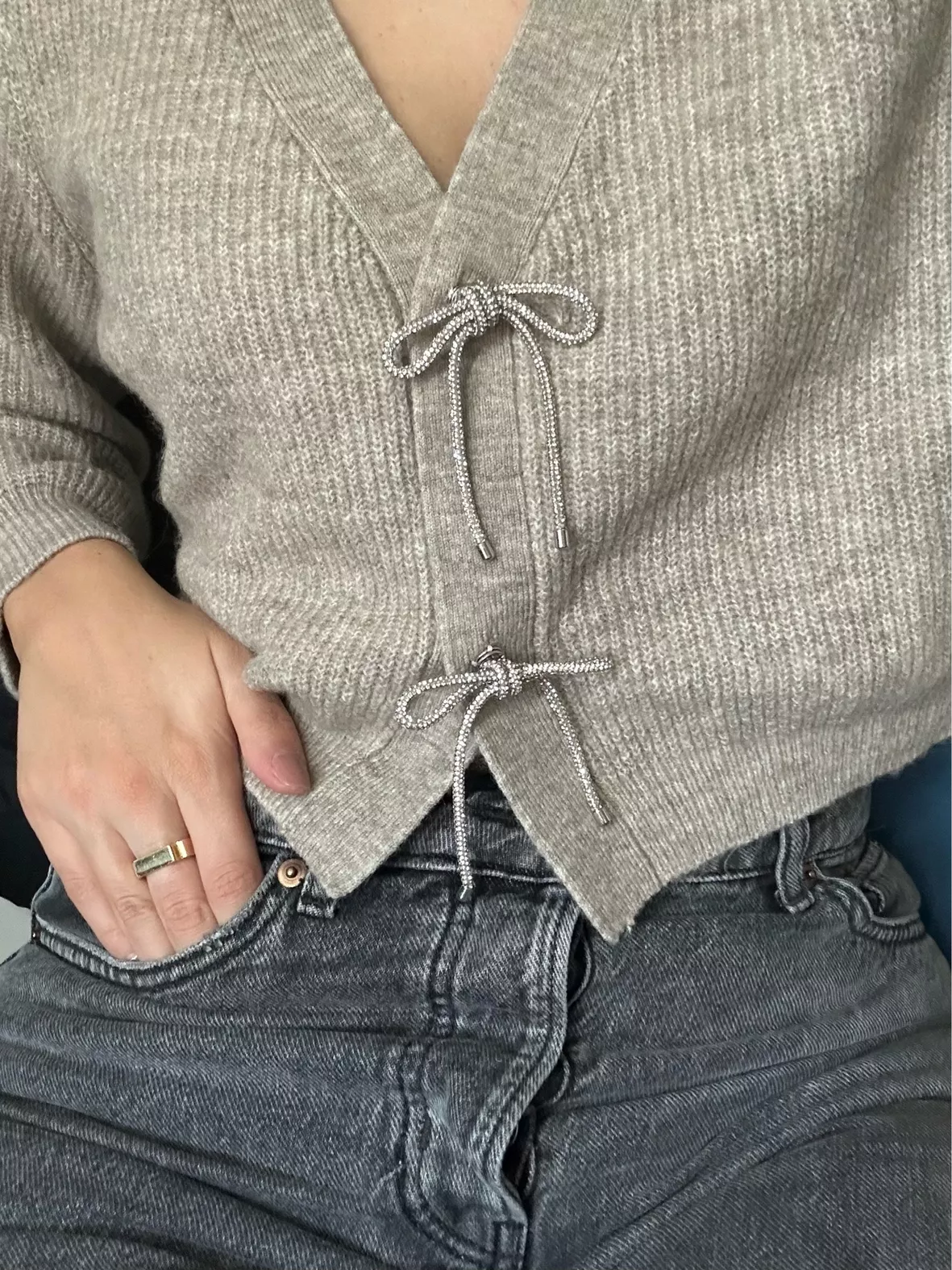 Cinch Womens Grey Sweater Knit Duster