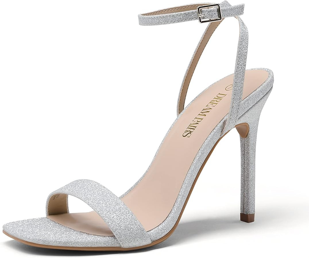 DREAM PAIRS Women’s High Stilettos Open Square Toe Ankle Strap Heels Sexy Comfort Strappy Dress... | Amazon (US)