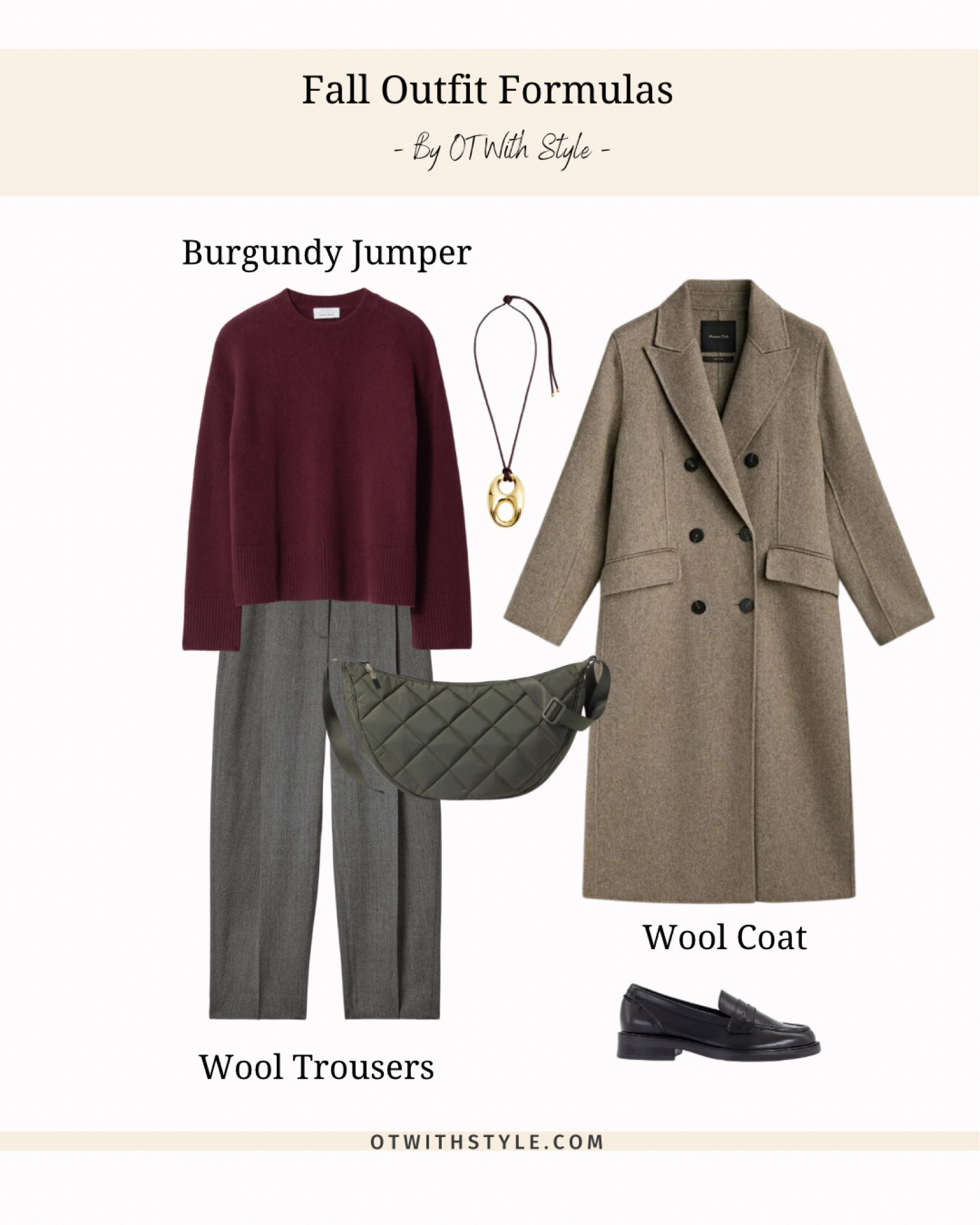 Autumn outfit formula 🍁 burgundy jumper with grey tailored trousers black loafers and khaki green crossbody bag. 


#LTKworkwear #LTKuk #LTKautumn