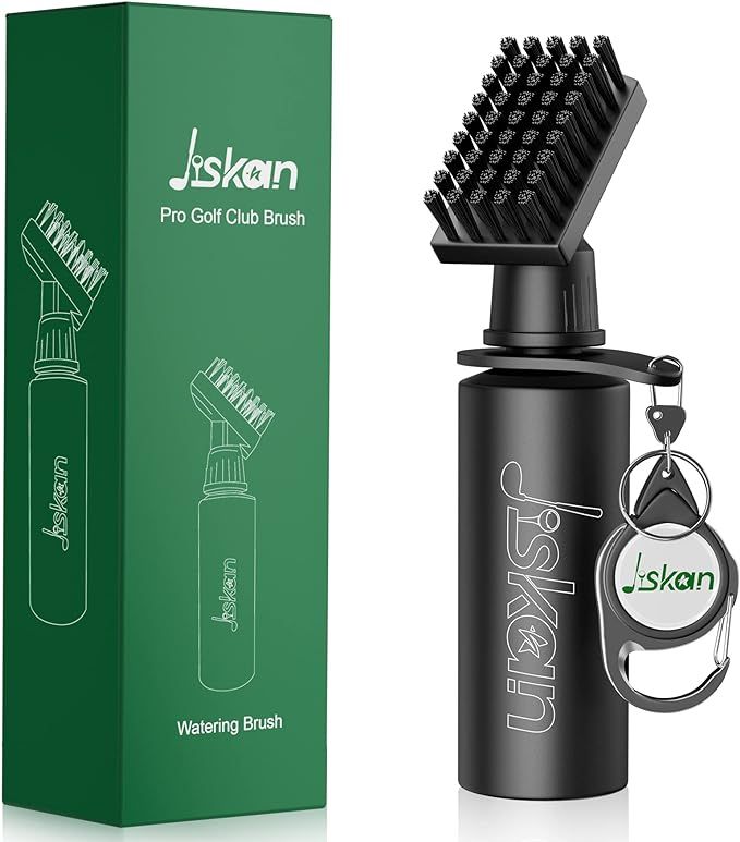 Jiskan Pro Golf Club Brush Cleaner with Retainer Clip and Squeeze Water Bottle 7.5 Inches Holds 4... | Amazon (US)