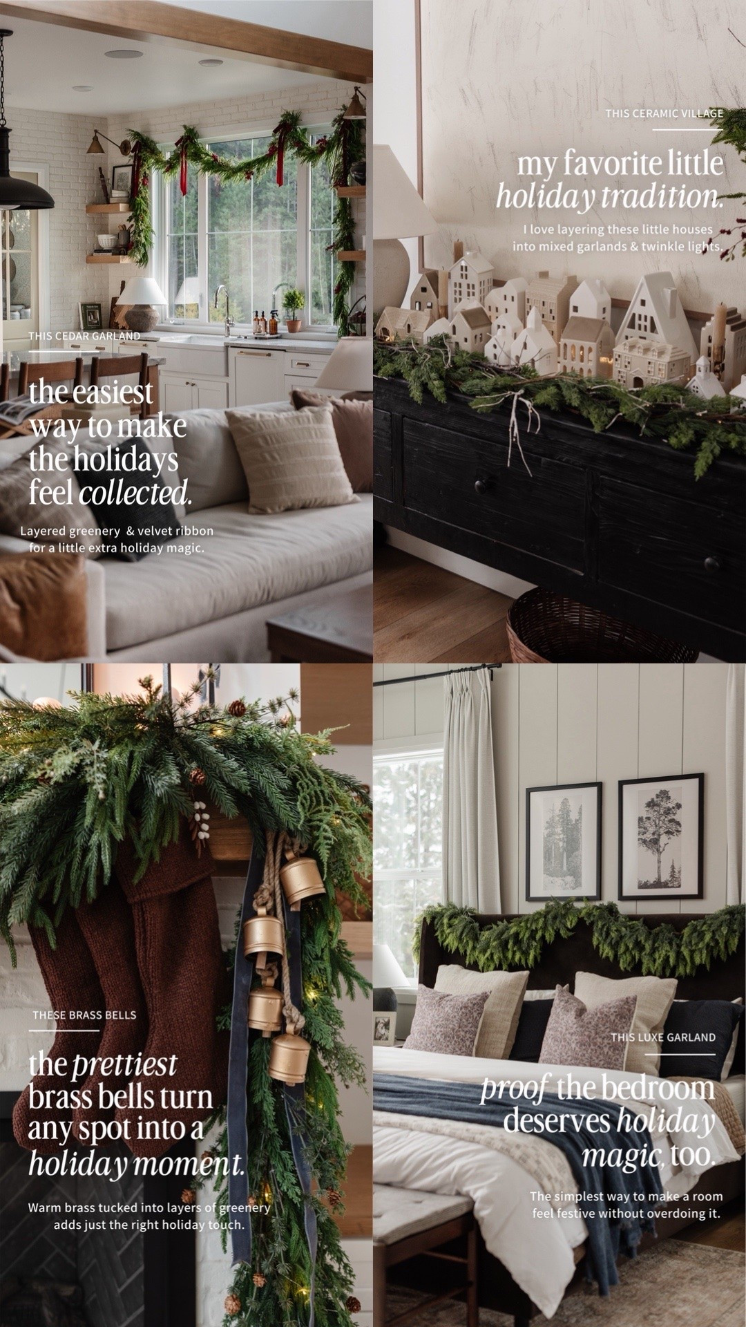 #ad Mentally, I’m already here 🎄✨ Sharing some of my favorite @Wayfair   holiday finds that I can’t wait to bring back out this year!
#Wayfair #WayfairPartner 

holiday decor, Wayfair holiday, Wayfair finds, Christmas decor, Christmas tree, holiday garland, cedar garland, Christmas ornaments, brass bells, ceramic village, holiday greenery, Christmas mantel, Christmas bedroom, Christmas kitchen, neutral holiday decor, cozy holiday decor, holiday home, Christmas decorating ideas, holiday decorating, Christmas inspiration

#LTKHome #LTKSaleAlert #LTKSeasonal