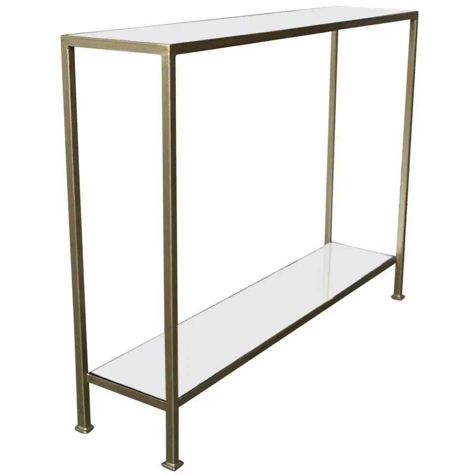 Marcelo Console Table with Antique Mirror Shelving | 1stDibs
