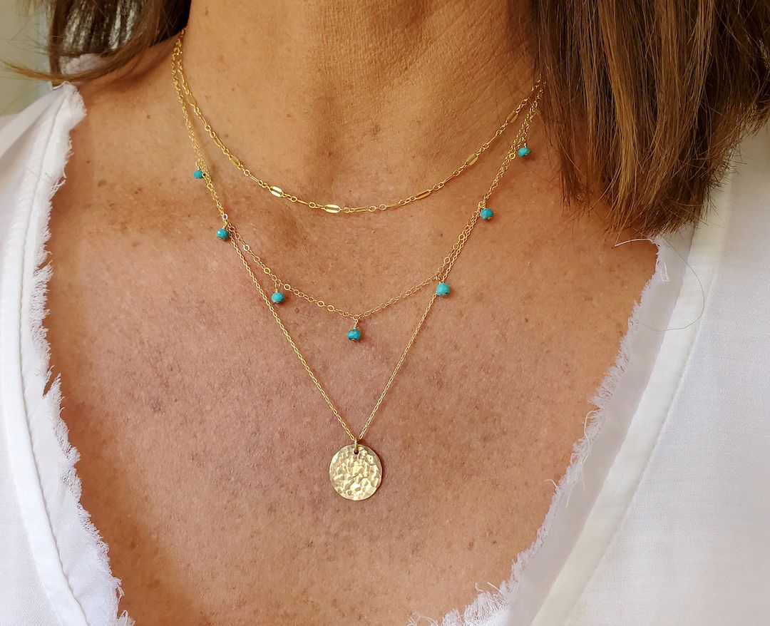 Dainty Layered Necklace Set, Set of 3, Gold, Silver, Three Necklaces, Layering Necklaces, Necklac... | Etsy (US)