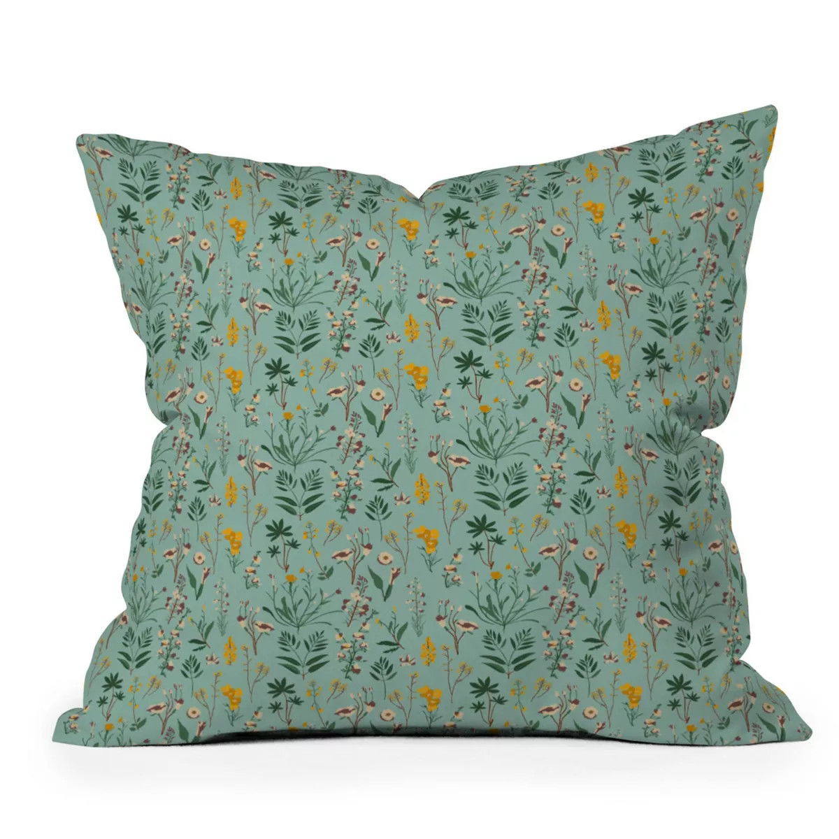 18" x 18" Holli Zollinger Zarah Wildflower Outdoor Throw Pillow Green - Deny Designs: UV & Mildew... | Target