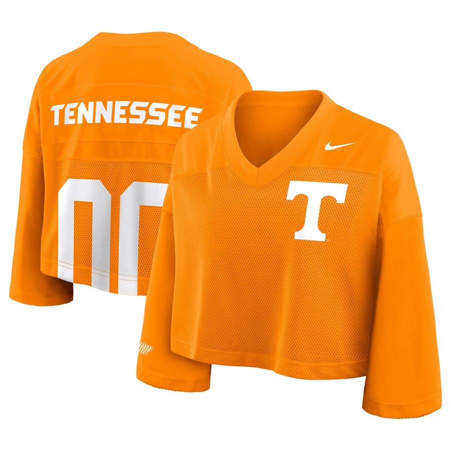 Tennessee Volunteers Nike Women's Cropped Mesh Dri-FIT Fashion Jersey - Tennessee Orange | Fanatics