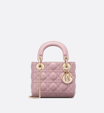 Mini Lady Dior Bag Antique Pink Cannage Lambskin | DIOR | Dior Couture