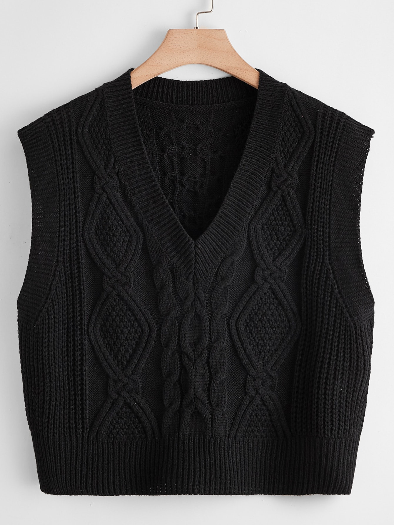 TrendsSHEIN EZwear Plus Cable Knit Sweater Vest | SHEIN