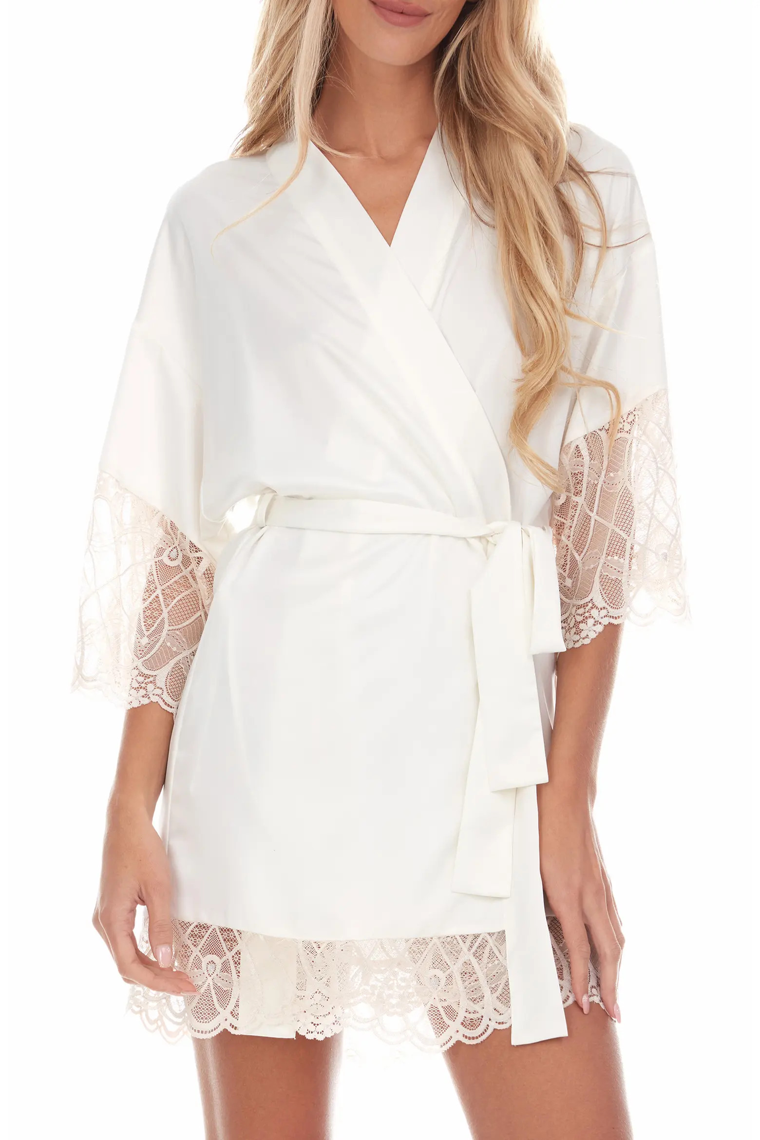 Gabby Lace Trim Satin Chermeuse Wrap (Women) | Nordstromrack | Nordstrom Rack