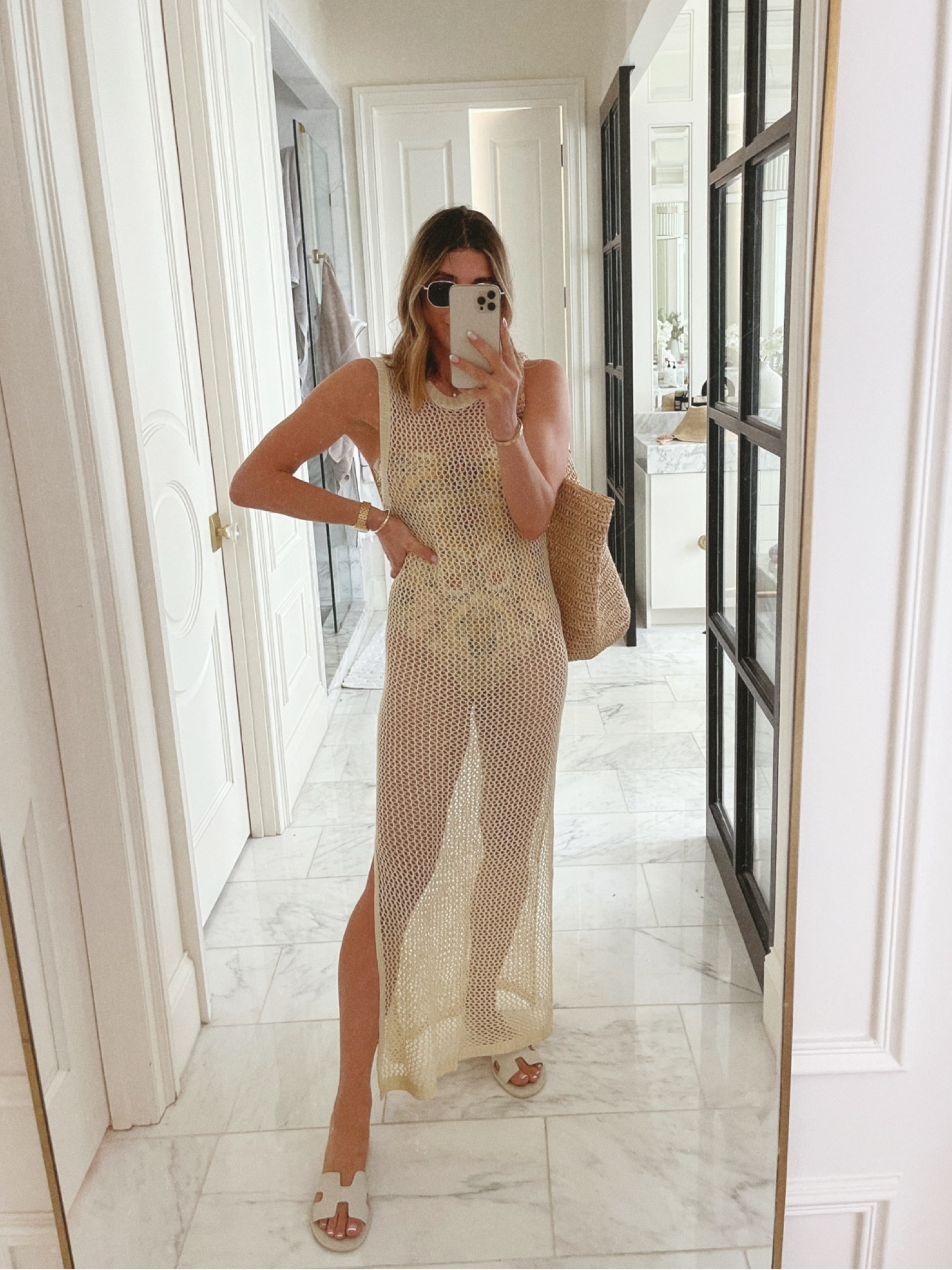 Amazon swimsuit cover up in apricot wearing size small