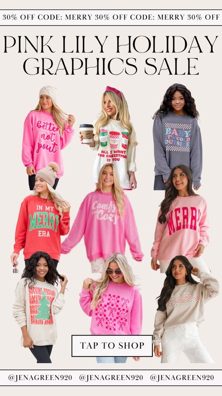 Code: MERRY for 30% off | Pink Lily Graphic Sweatshirts | Holiday Graphic Sweatshirts | Holiday Sweatshirts | Holiday Sweaters | Christmas Sweatshirts | Christmas Sweaters

#LTKGiftGuide #LTKHoliday #LTKSeasonal