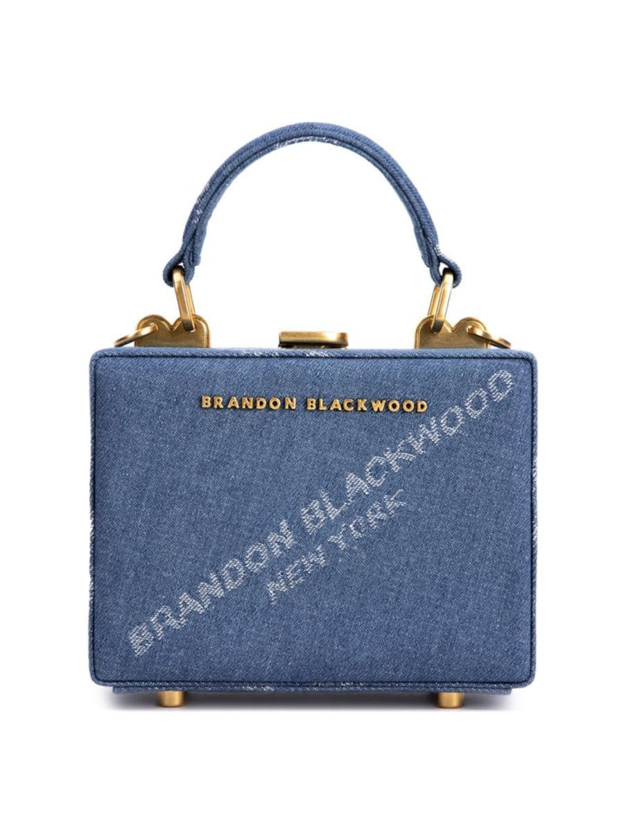 Mini Kendrick Denim Logo Top Handle Bag | Saks Fifth Avenue