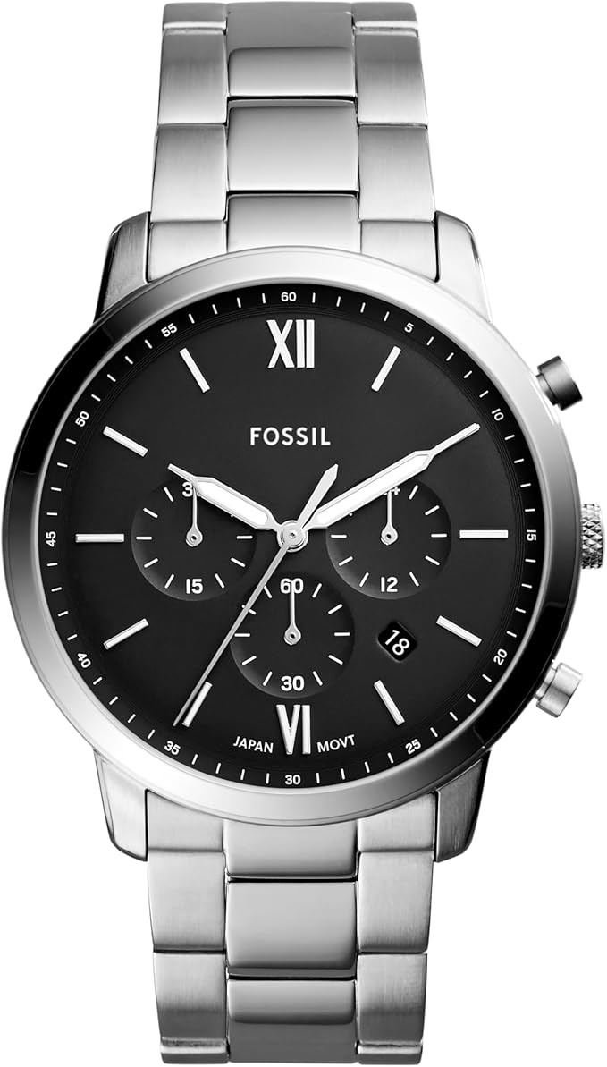 Fossil Neutra Men's Chronograph Watch with Stainless Steel Bracelet or Genuine Leather Band | Amazon (US)