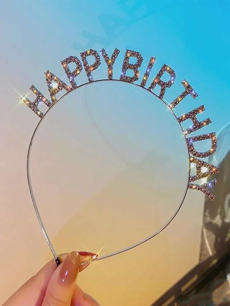 1pc Birthday Party Rhinestone Decor Hair Hoop | SHEIN