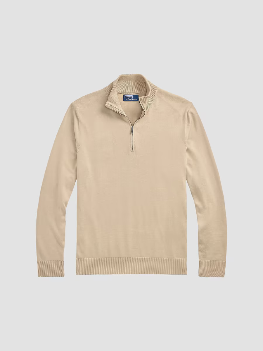 Polo Ralph Lauren Men's Cotton Quarter-Zip Sweater - Ranch Cream - Size XXL | Saks Fifth Avenue