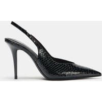 Zara - Printed Slingback Heels - Black - 6 - Woman | Zara US
