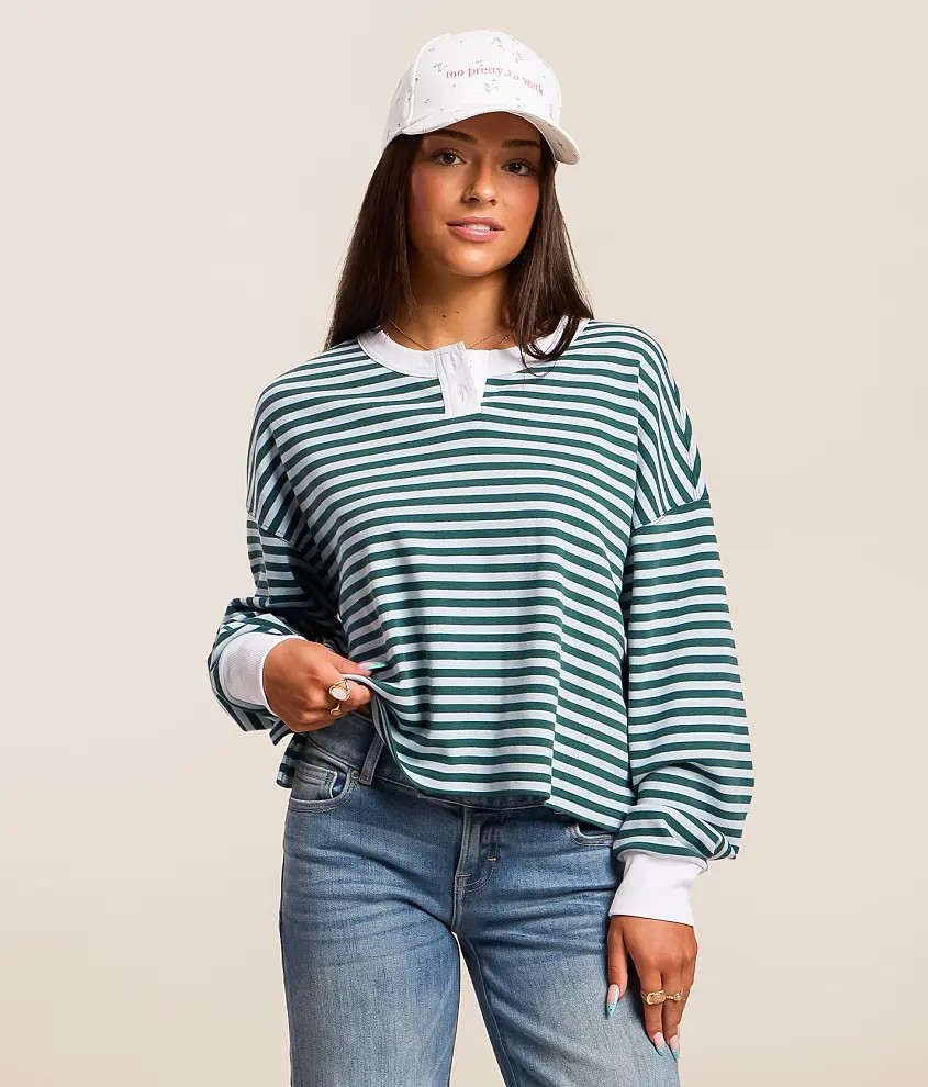 X-Large Assorted Striped Henley | Buckle