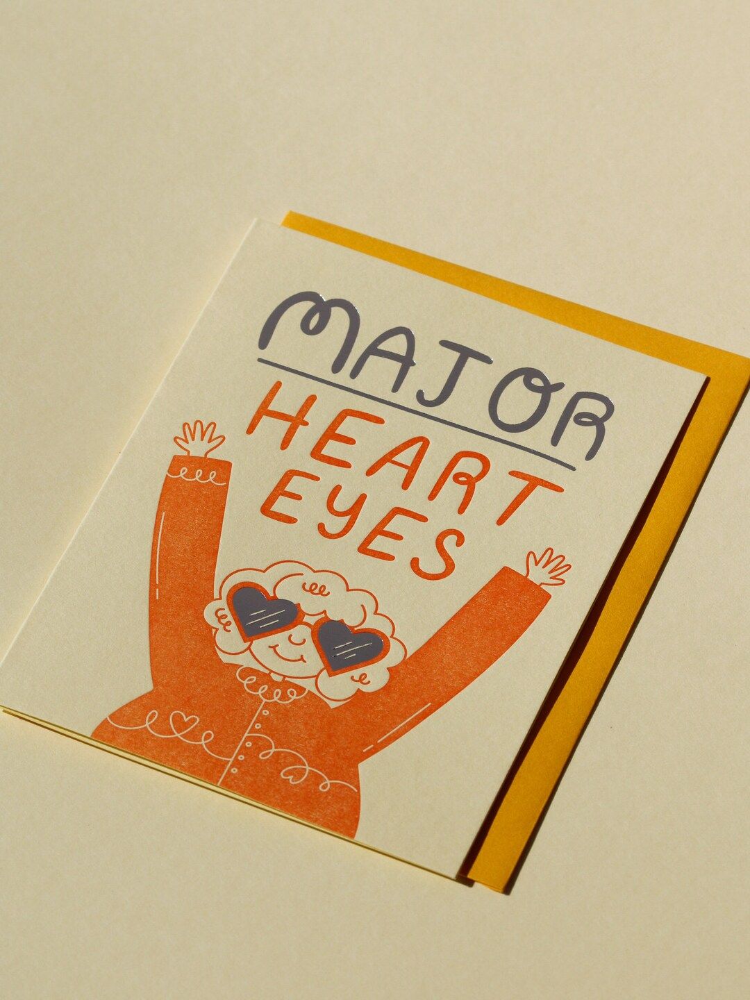 Major Heart Eyes Letterpress Greeting Card - Etsy | Etsy (US)