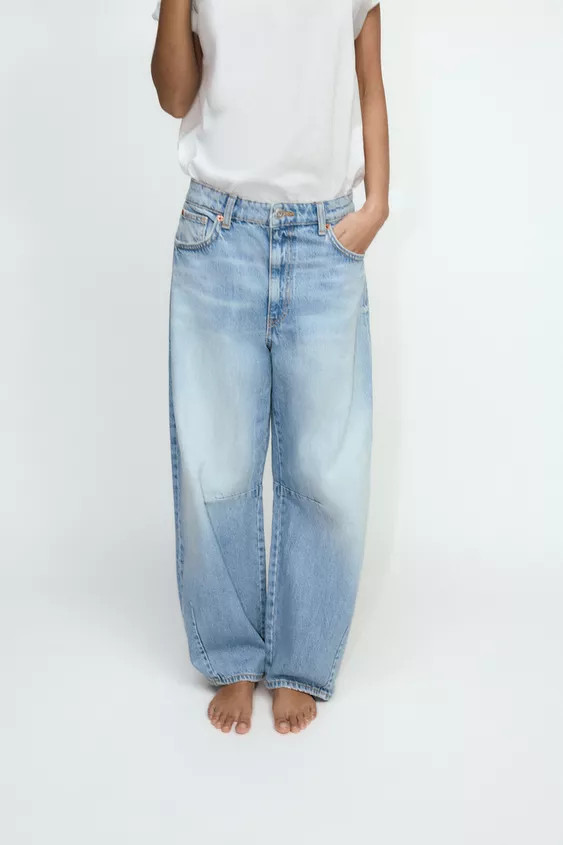 TRF MID-RISE BAGGY BALLOON JEANS | Zara US