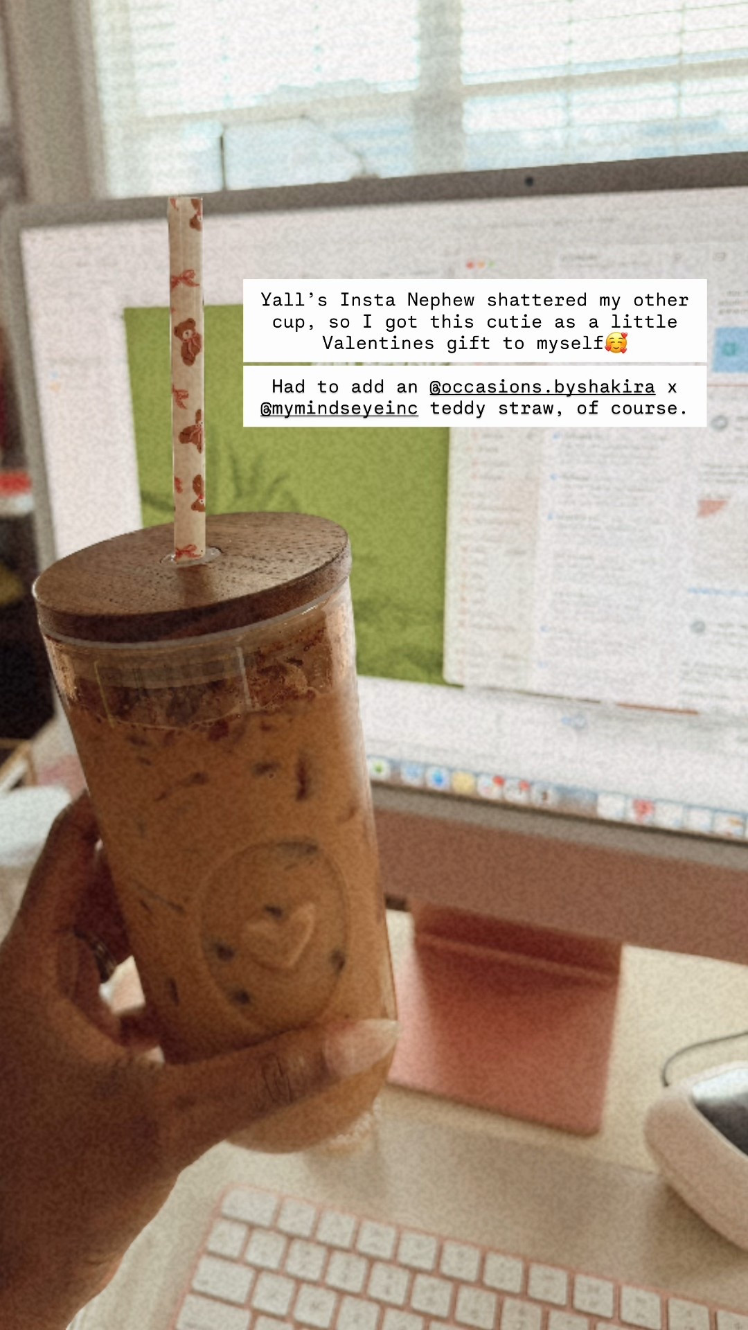 Loving my new iced coffee glass! 

#LTKmorningroutine #LTKmomlife #LTKValentine