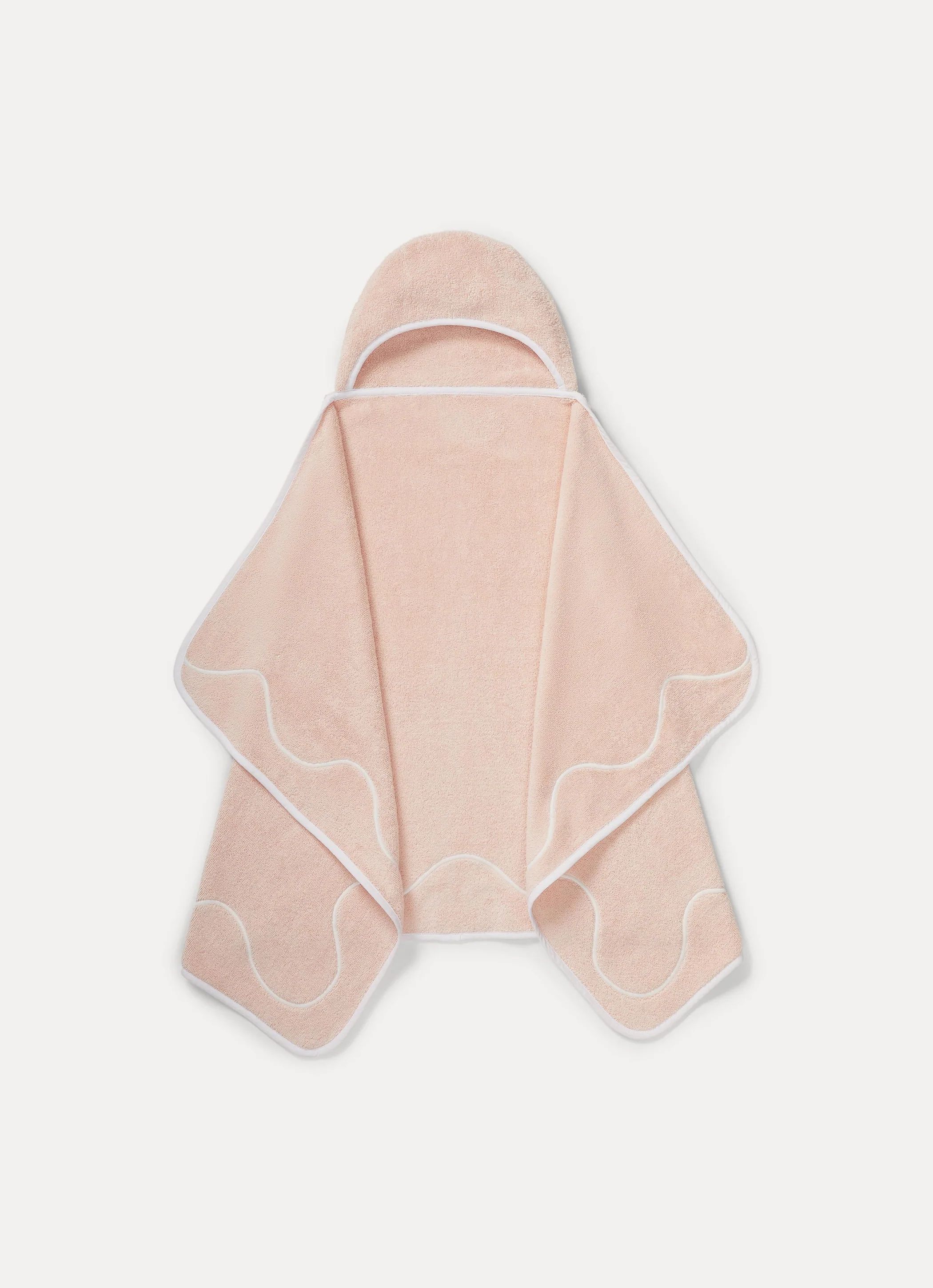Wavy Embroidered Hooded Towel | Something Navy