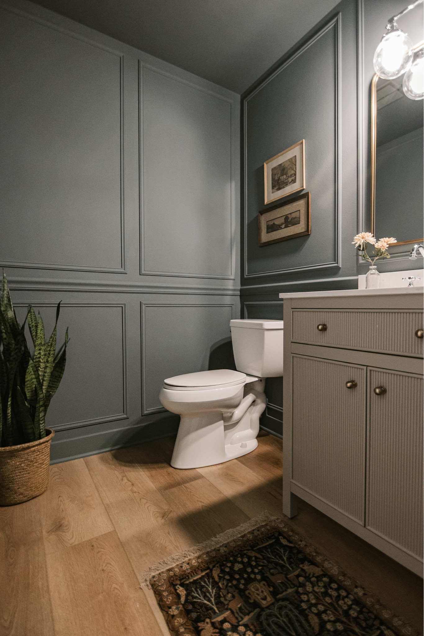 Powder room @ the Bel Aire Project 

Paint color - SW Foggy Day

#LTKhome