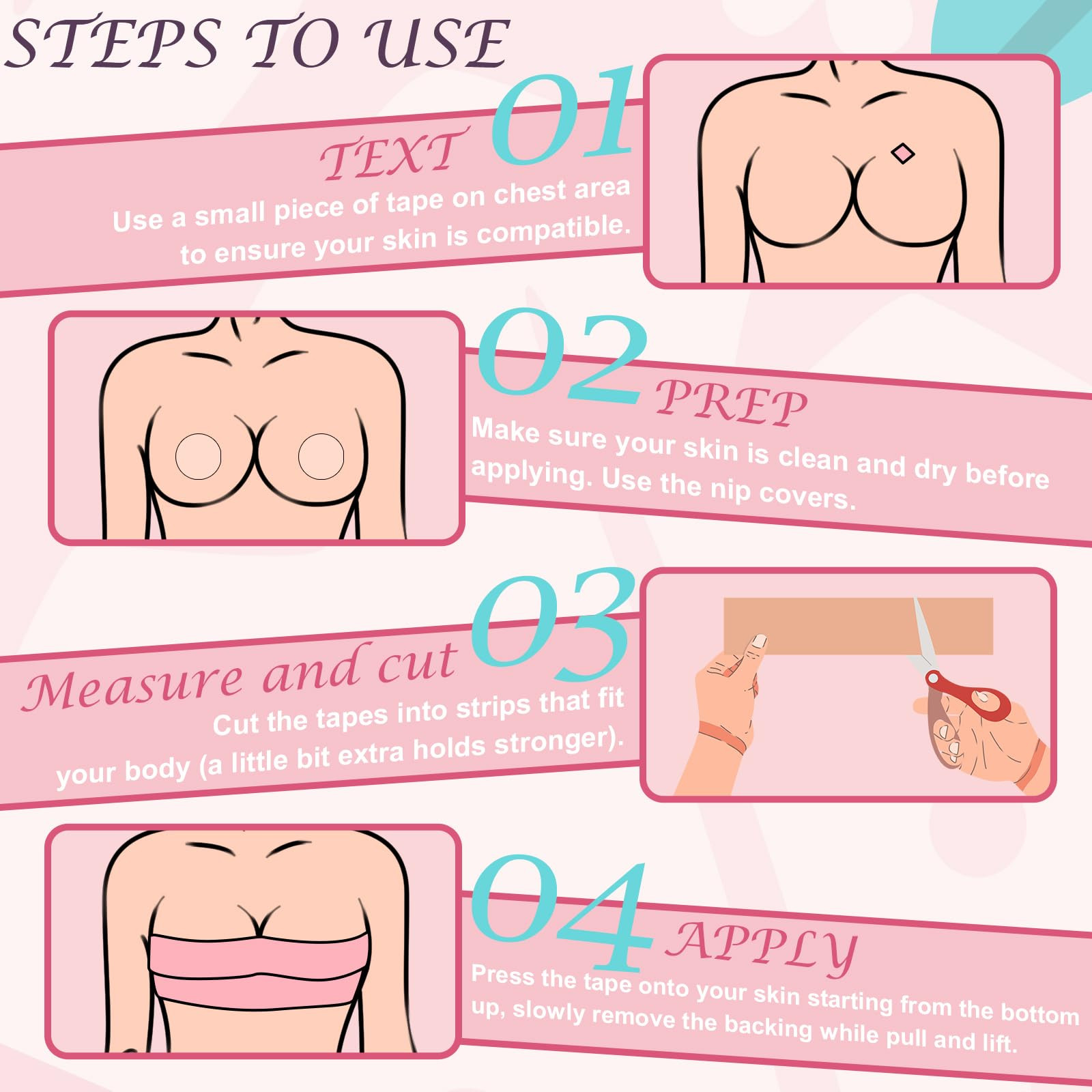 Hopkost Boob Tape Breast Lift Tape for Large Breasts with 2 Pcs Nipple Covers Invisible Boobtape ... | Amazon (US)