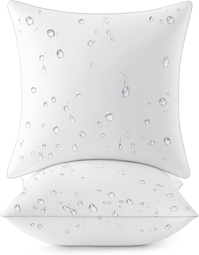 MIULEE Pack of 2 18x18 Outdoor Pillow Inserts, Waterproof Decorative Square Throw Pillow Inserts ... | Amazon (US)