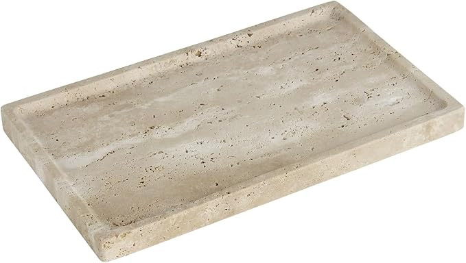 100% Natural Marble Tray Stone Decorative Tray Non-Resin/Non-Ceramic, for Kitchen Counter/Bathroo... | Amazon (US)