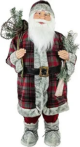 Northlight Alpine Chic Standing Santa Claus with Frosted Pine Snowshoes and Skis Christmas Figure... | Amazon (US)