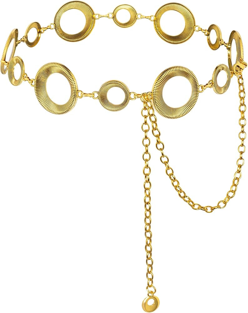 Fashion Ladies Waist Chain, Chunky Metal Chain Belts for Women | Amazon (US)