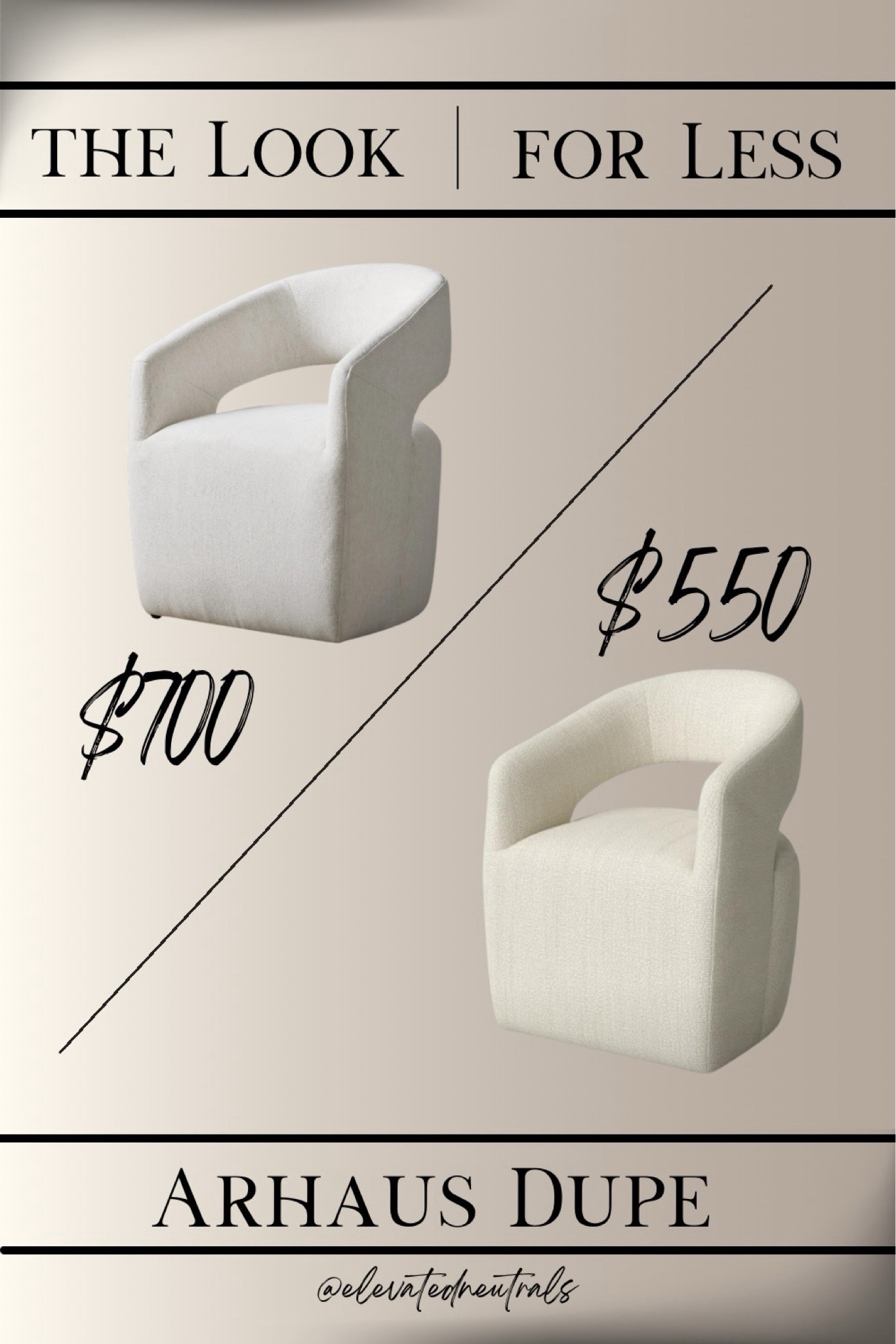 Another day, another Arhaus dupe.

The Norah upholstered dining chair features a modern barrel design with neutral linen fabric. The best part? (Besides the affordable price tag of the dupe) they’re on wheels! That’s right… they roll! So fun.

To view my entire collection of affordable and high end dining chairs, be sure to check out the product tab in my LTK shop and visit my product set named ‘Dining Chairs’.

Follow @elevatedneutrals on IG, FB & Pinterest for more home inspiration.

Armchair | Side Chair | Barrel Chair | Wayfair |

#LTKhome